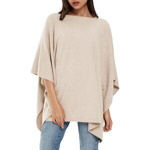 Women's Soft Knit Pullover Poncho Sweater Loose Fit Fall Winter Cozy Wrap